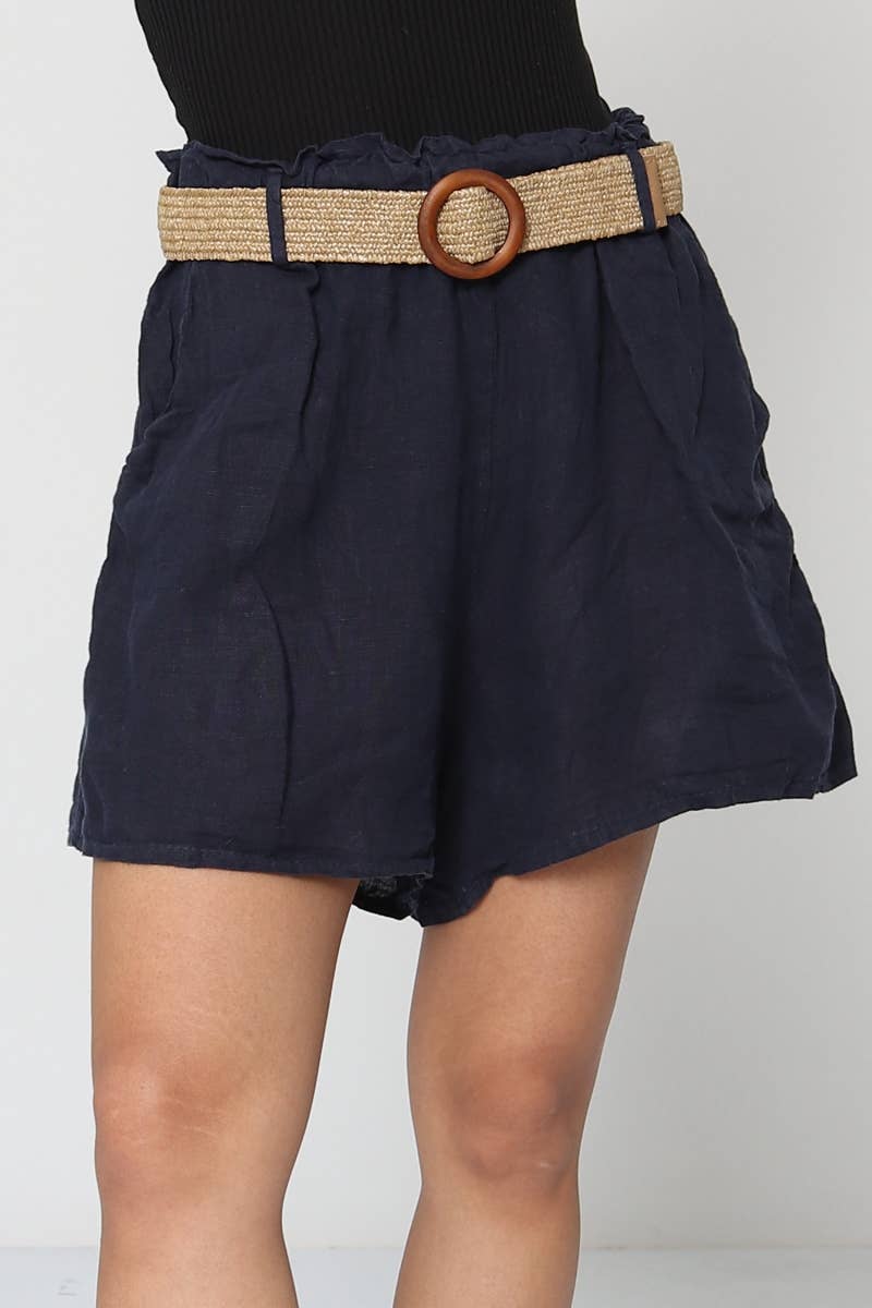 LÉA & LUC – wholesale Shorts – Dam – Shorts i 100 % linne med bälte REF. 505761