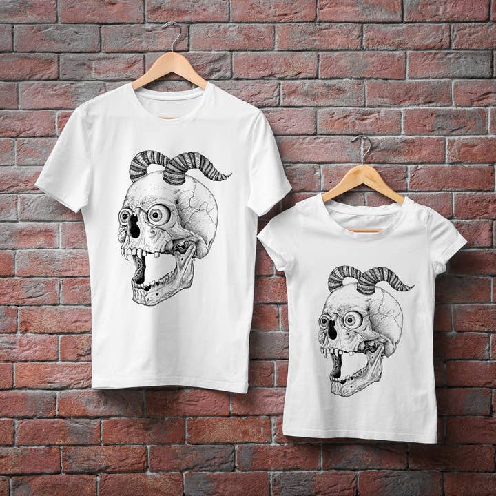 Hannah Kate Makes - Wholesale T-Shirt (Graphic) - Unisex - Screaming Skull T-shirt - White - 100% Cotton - Reg/Fitted2