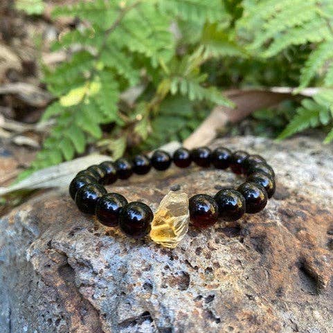 Pulseira Amber e Citrino (Pedra de nascimento de novembro) por atacado de Amber House