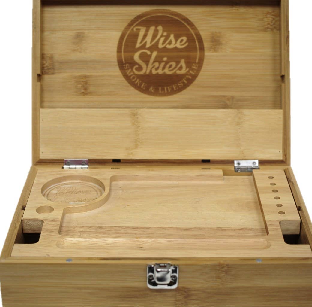 Wise Skies – wholesale Decorative box – Wise Skies Bamboo Wooden Rolling Box3