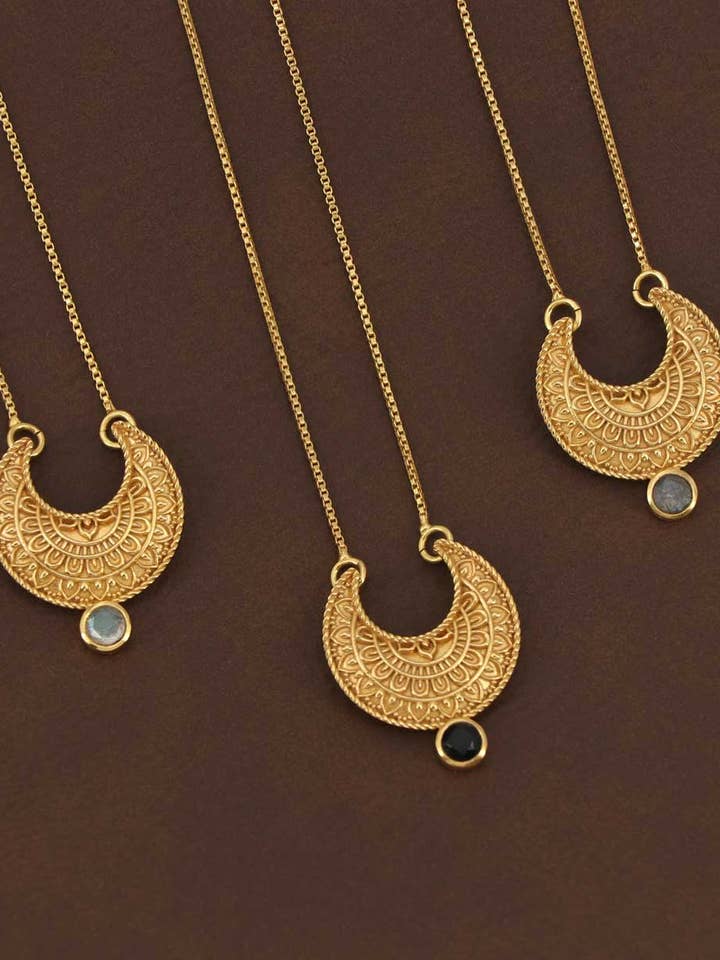 Moon Phase Mandala Art Gemstone Inspirational Necklace for wholesale by Culture Spot