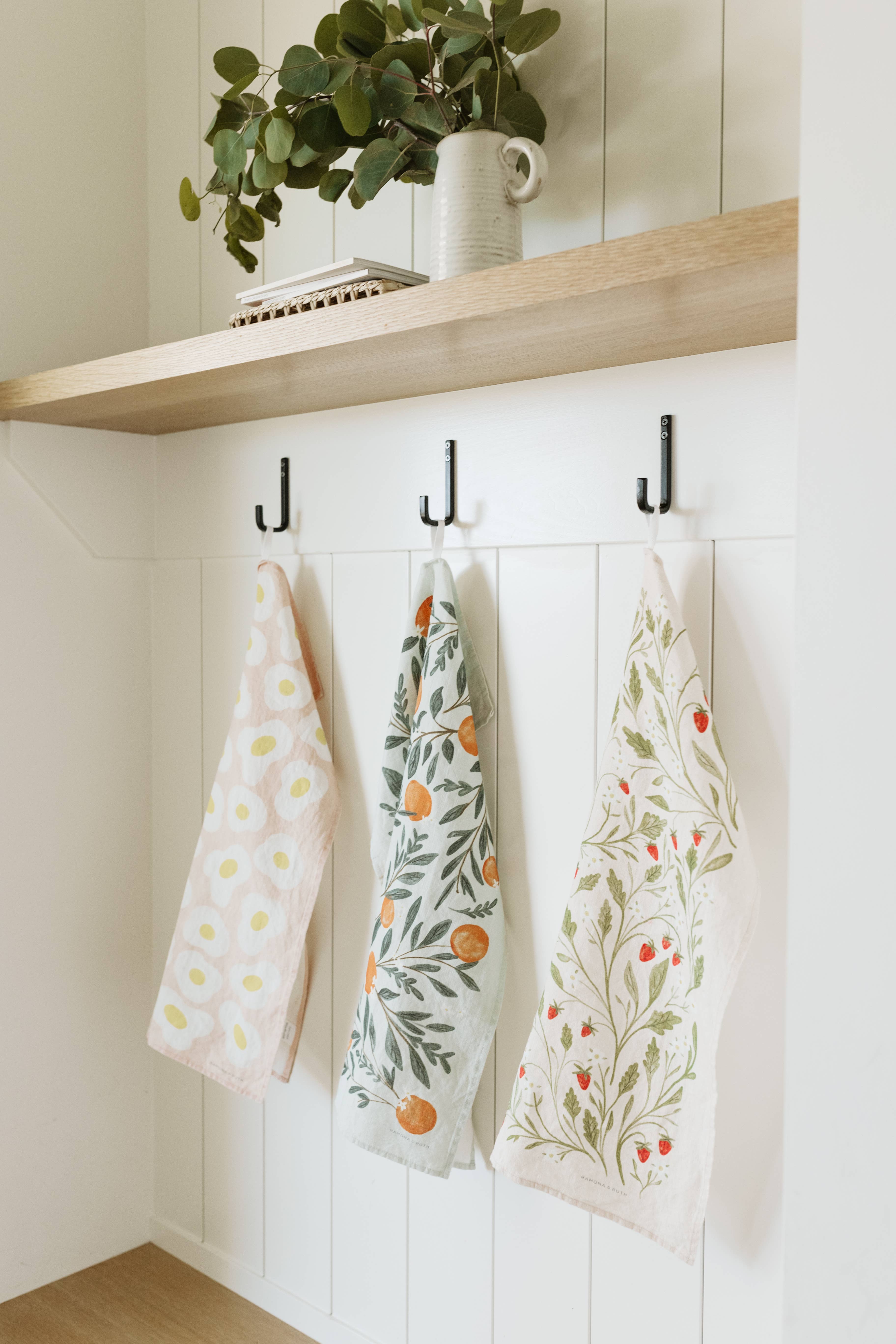 Ramona & Ruth - Venta al por mayor Paños de cocina - Paño de cocina de lino rosa con estampado floral2