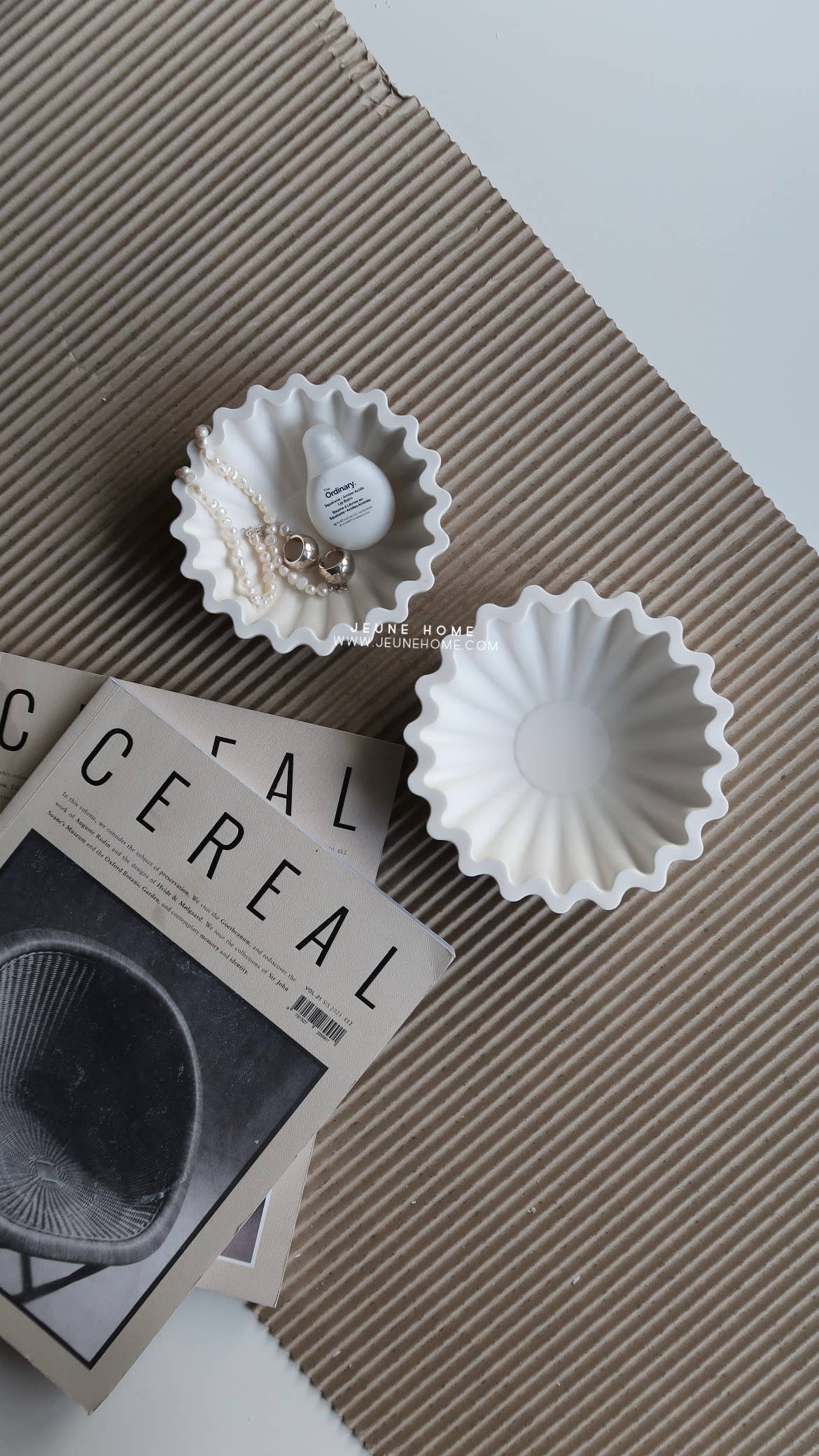Jeune Home - Wholesale Decorative Tray - Scalloped ruffle wavy bowl - Elegant Trinket & Key Holder