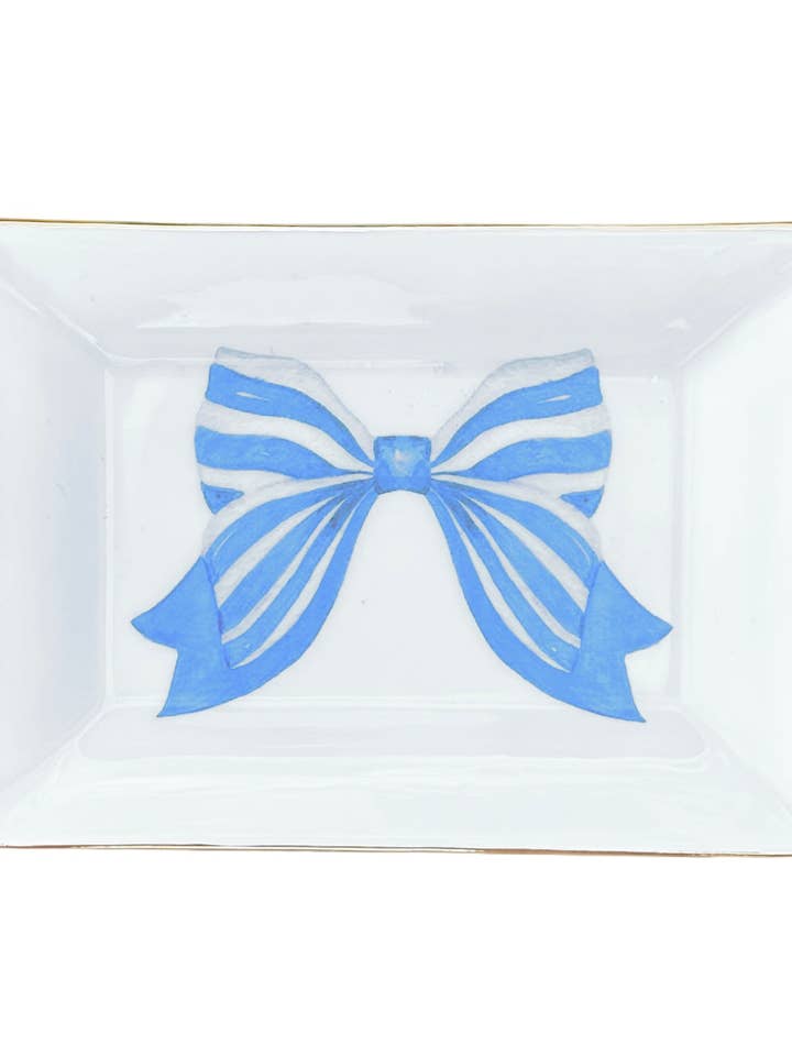 Vassoio Portagioie in Porcellana Chinoiserie Bow, a Righe Blu per la vendita all'ingrosso da parte di The French Bee & Co