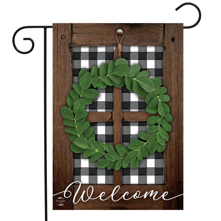 Boxwood Wreath Spring Garden Flag 18" x 12.5" Briarwood Lane for wholesale by Briarwood Lane