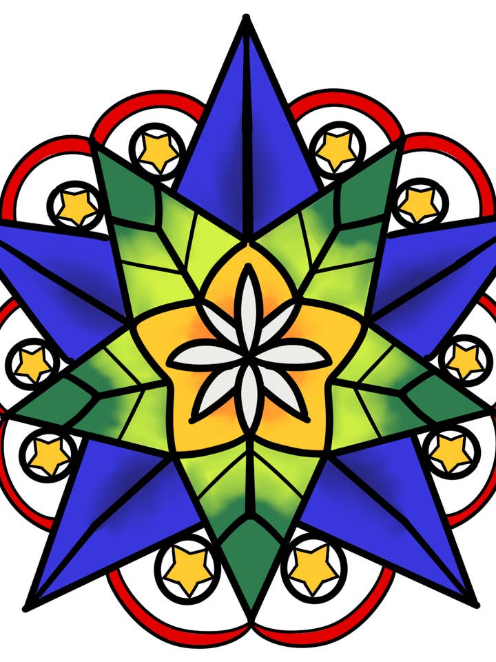 Autocollant de Noël Parol Blue Pinoy pour la vente par The Shoppe of Many Things