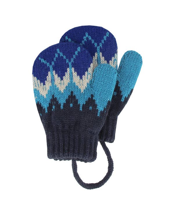 Complément Europe - Wholesale Mittens - Baby - Multicolored Jacquard Baby Mittens with String 7004879080