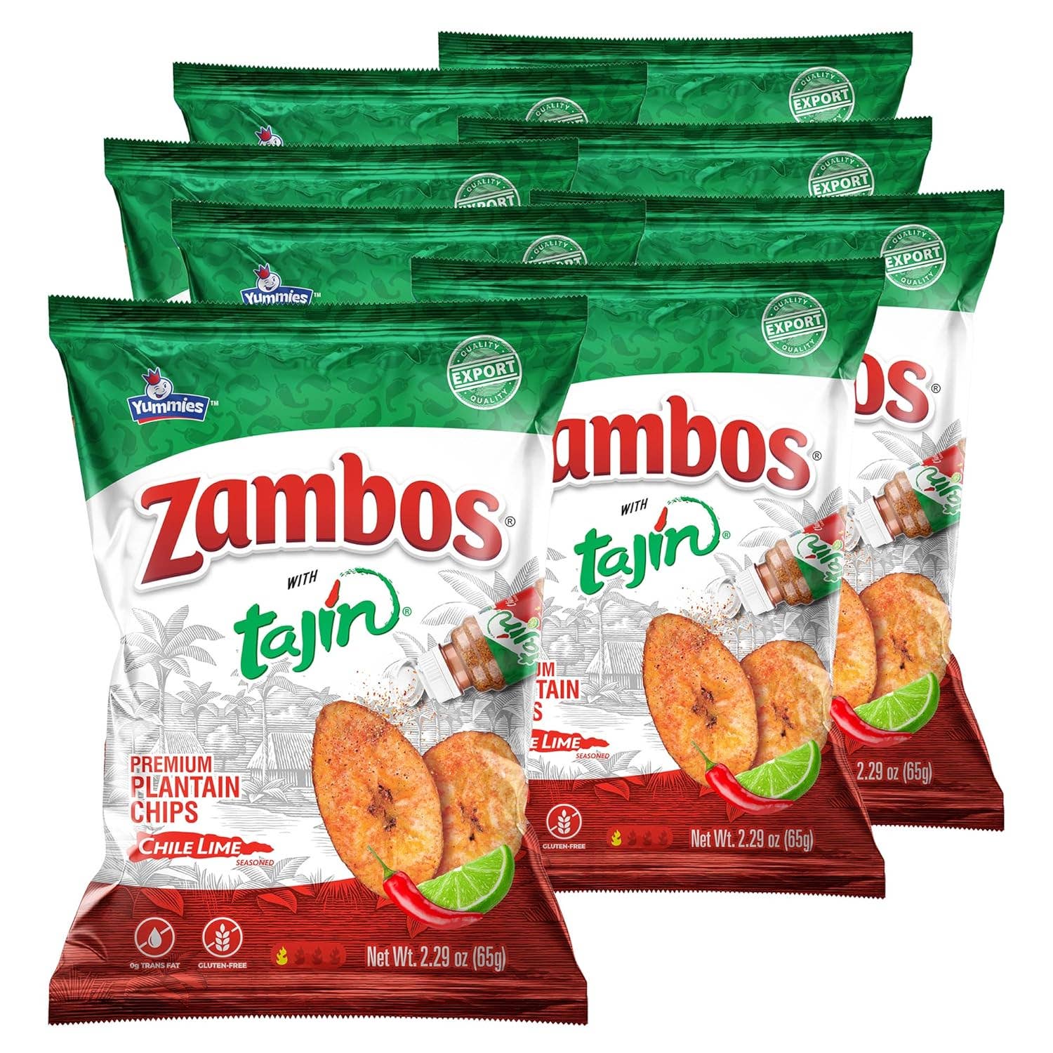 Long Island Candy Factory - Wholesale Chips - Zambos Tajin Chili Lime Plantain Chips 2.47 oz 8 ct0