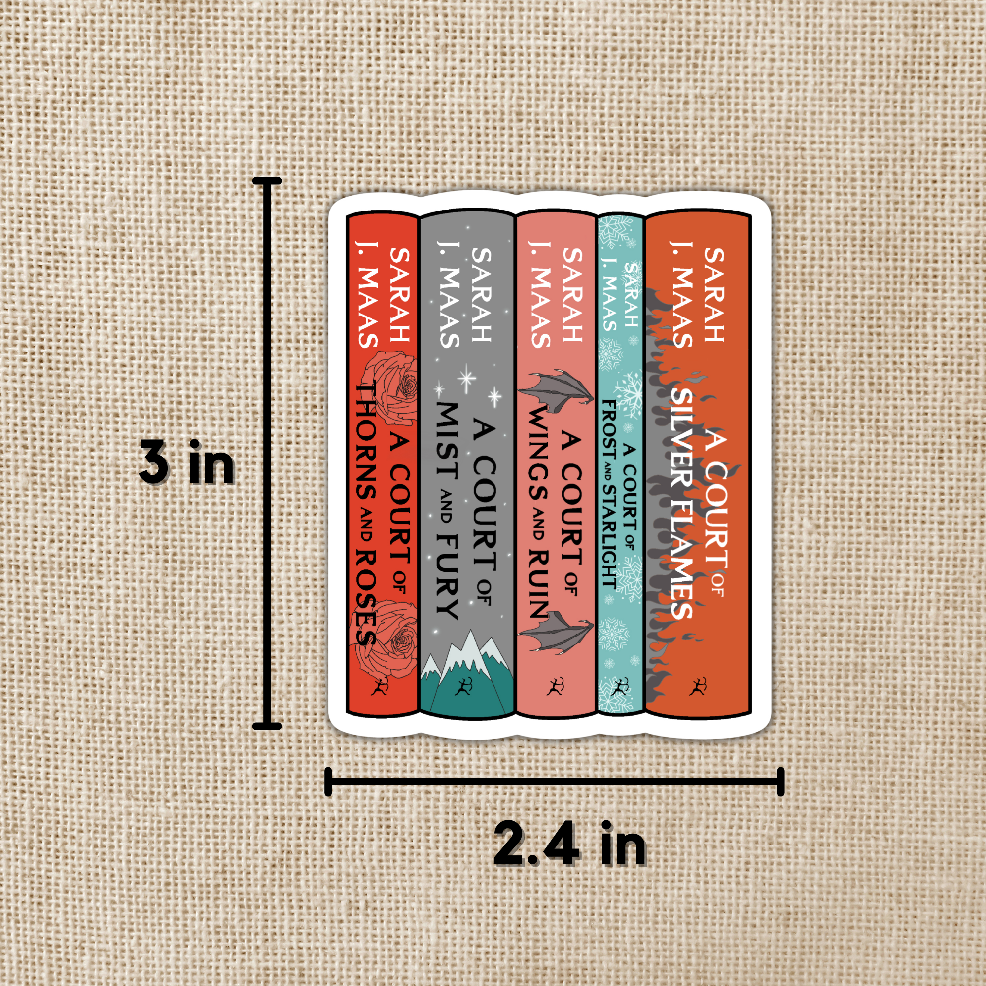 Kingdom of Threads - Wholesale Sticker - ACOTAR Series Stack Sticker | Sarah J. Maas1