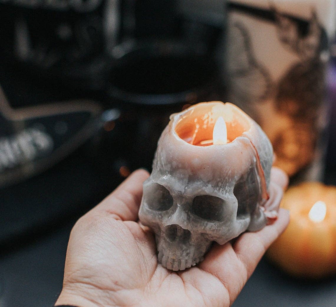 Costurero Real - Vendita all'ingrosso Candele regalo - Decorazione per Halloween, candela, teschio, strega sanguinante, samhain gotico2