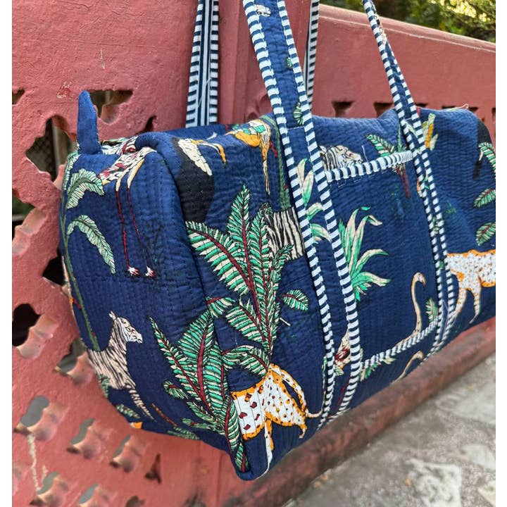 Bhawana Handicrafts – Saco de viagem - Mulher por atacado – Mala de viagem com estampa selva sacos de noite grandes sacos acolchoados 3