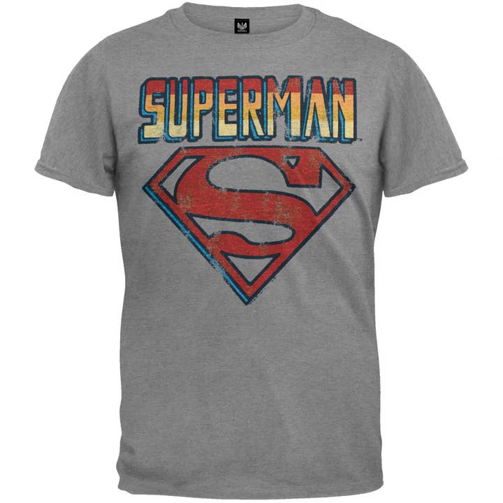 Official Store - Wholesale Screen Printed T-Shirt - Men's - Superman - Name And Logo Soft Men's T Shirt