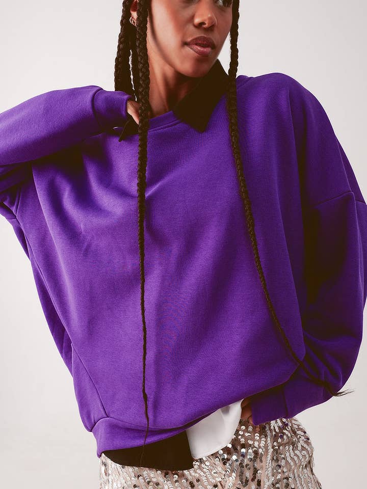 Oversized sweatshirt in purple for wholesale on Faire3