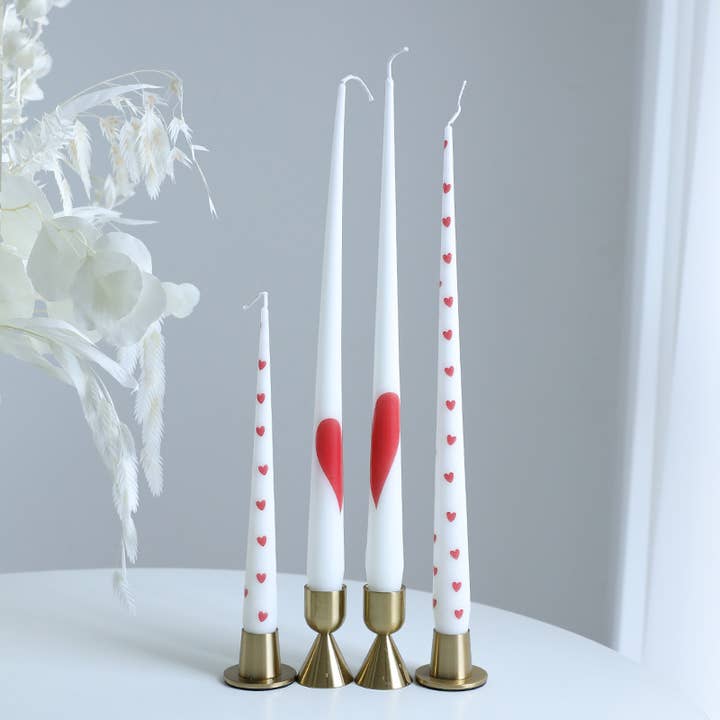 2pcs Long Stick Valentine’s Day Heart Cone Scented Candle for wholesale by Candles Meta