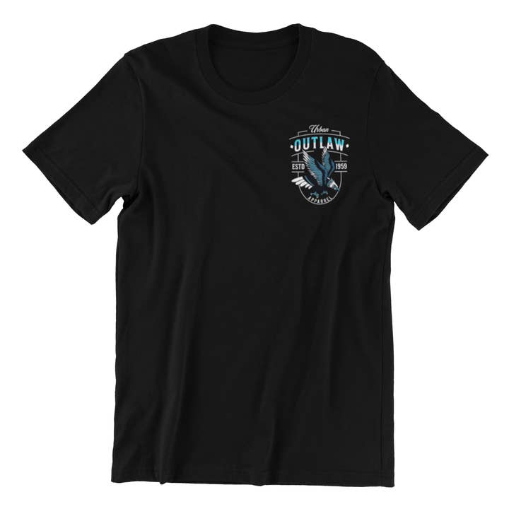 Cool blauw Outlaw T-shirt voor wholesale door Urban Outlaw Apparel