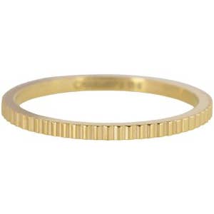 R399 'Steel Bricks' Gold Ring for wholesale by Charmin's Ringen