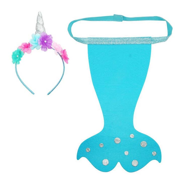 Narwhal Headband & Tail Set | Pack of 2 for wholesale by Pink Poppy USA