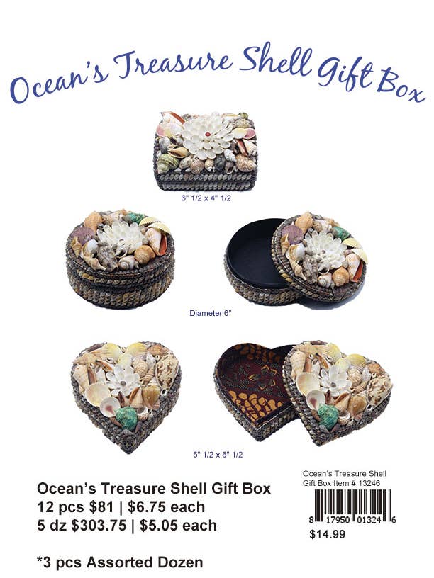 Ocean's Treasure Shell Gift Box for wholesale by Puka Creations