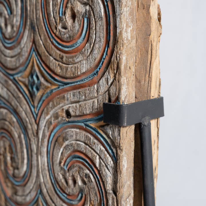 Office Objets - Wholesale Sculpture - Indonesian carved wooden construction element mounted on a base from the island of Sulawesi (Toraja) (H shape)6