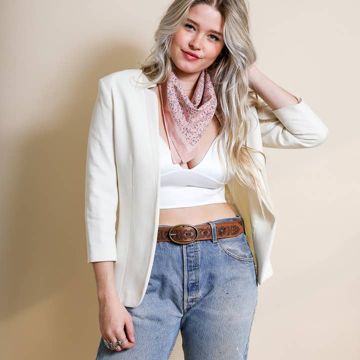 Leto Accessories - Wholesale Bandana - Women's - Cotton Field of Flowers Bandana - Muted Color Tones
