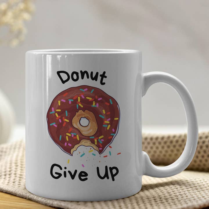 Sticker Bull - Venta al por mayor Taza - Taza de café Donut Give Up de 11 onzas