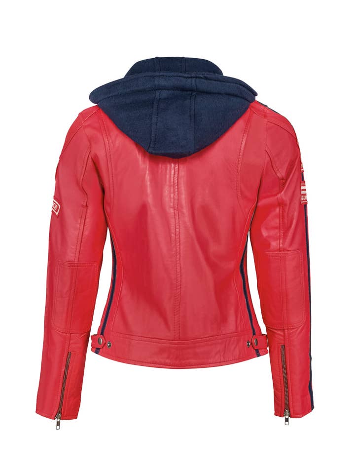 Urban 5884 Amsterdam | Leather jackets – Großhandel Lederjacke – Damen – Urban 5884 Sixty Six Damen Biker Lammfell Jacke Rot