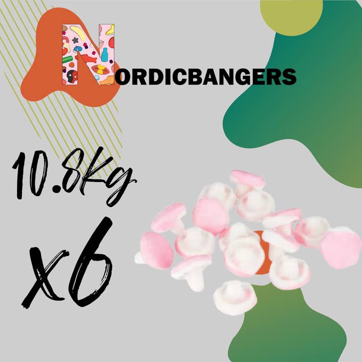 Nordicbangers - Swedish Candy – Großhandel Weingummi – Schaumpilze im Trend schwedischer Süßigkeiten „Foam Mushrooms“