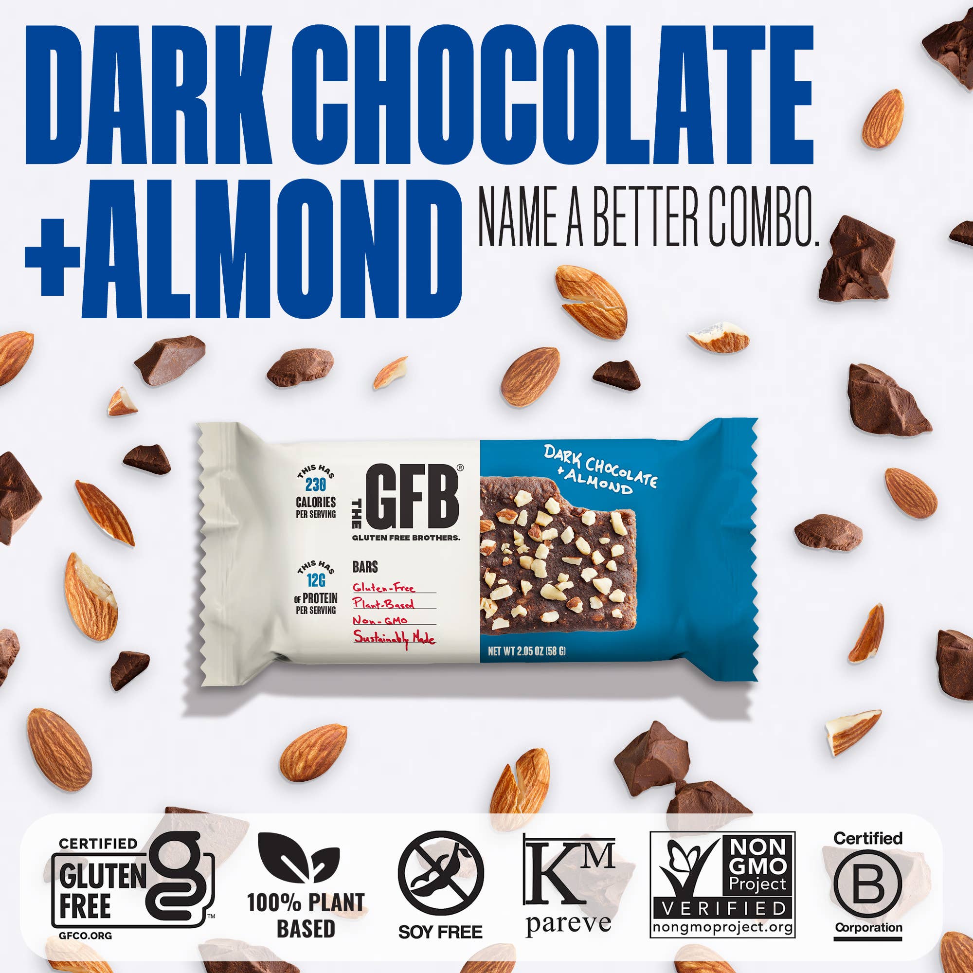 The GFB - Wholesale Snack Bar - The GFB: Dark Chocolate Almond Protein Snack Bar2