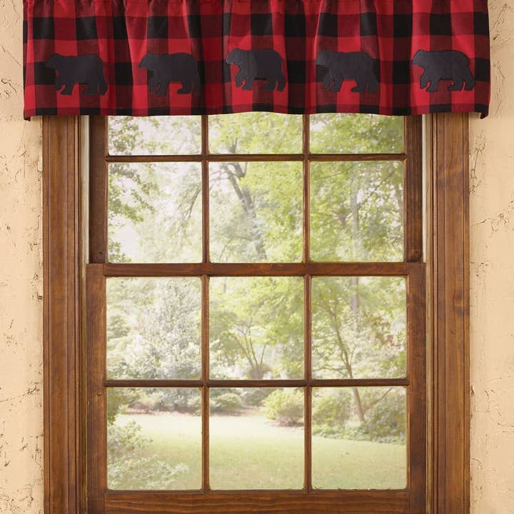 Park Designs - Vendita all'ingrosso Mantovane - Bufalo Check Bear - Mantovana foderata