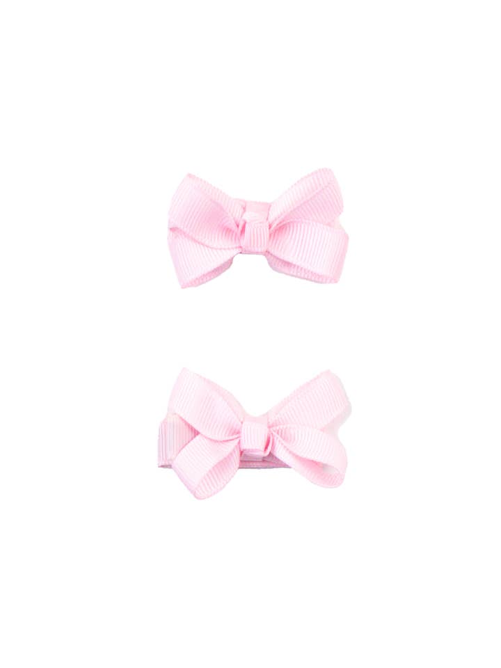 Juego de mini pinzas para el pelo con lazo rosa para niñas para venta al por mayor de RuffleButts + RuggedButts