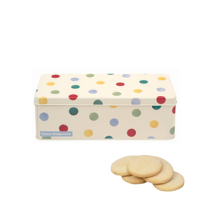 Emma Bridgewater - Polka Dot Long Rect Tin With Biscuits for wholesale by Tin Treats