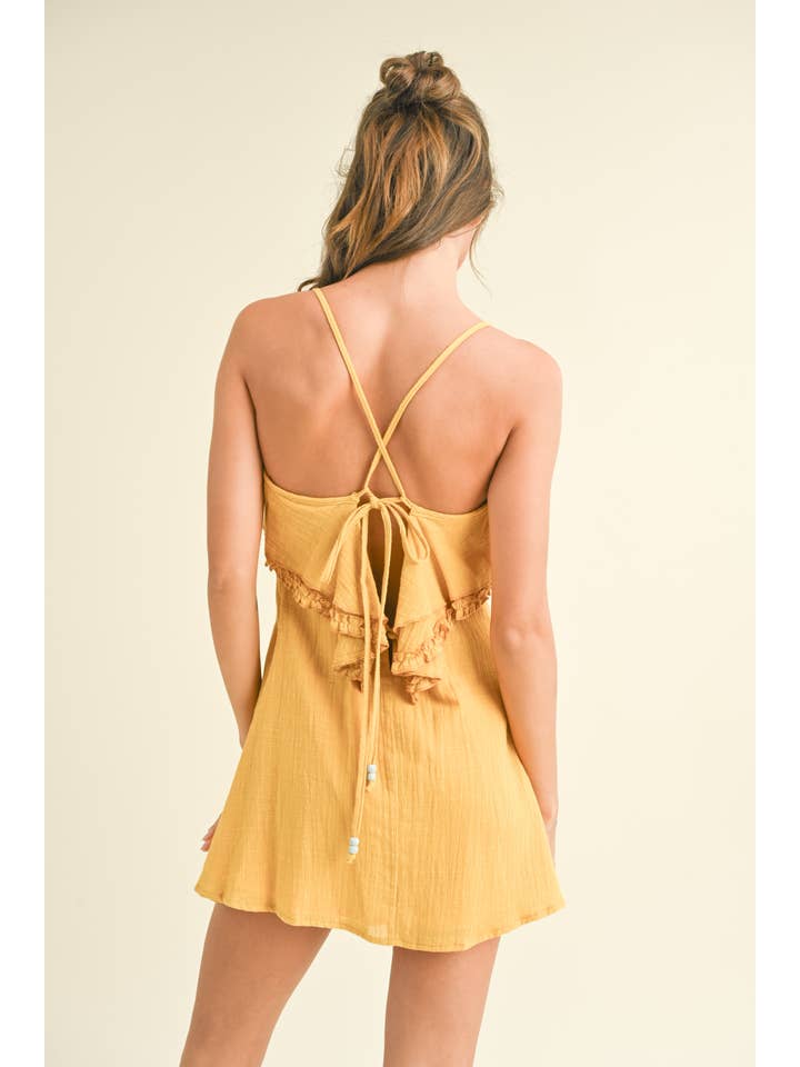 Klesis - Vente Robe – femme - ID6451 ROBE VOLANTÉE AVEC BRETELLES ET DOS CROISÉ8