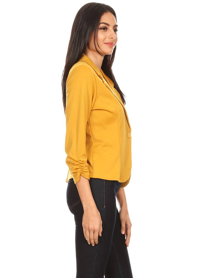 MOA COLLECTION - Venta al por mayor Blazer - Mujer - Blazer largo hasta la cintura con cierre de un botón para mujer (paquete abierto)30