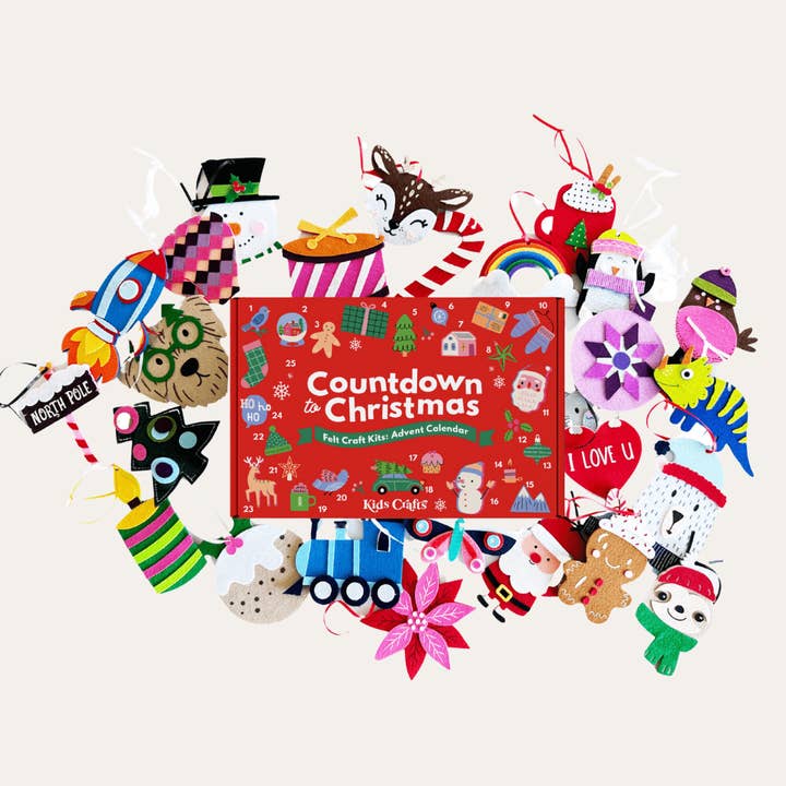 Kids Crafts, LLC. - Wholesale Advent Calendar - Countdown to Christmas Advent Calendar – 25 DIY Felt Crafts