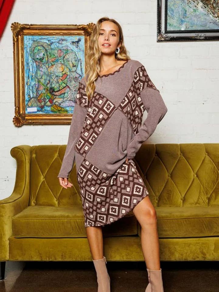 Stylish Wholesale - Wholesale Dress - Women's - GEOMETRIC PRINT MINI DRESS DS510380