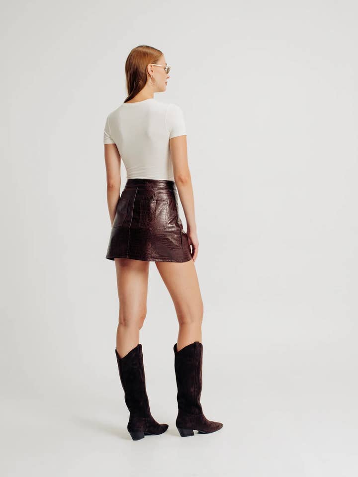 Brown DONNIE SKIRT for wholesale on Faire
