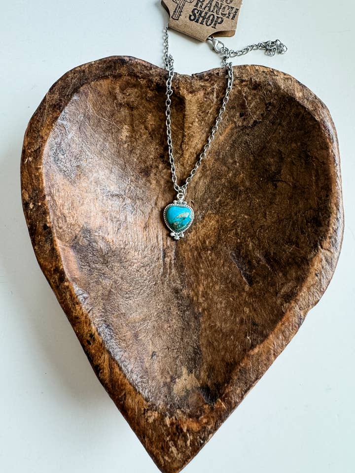 Western Heart Shape Stone Necklace for wholesale by Boho Ranch Shop