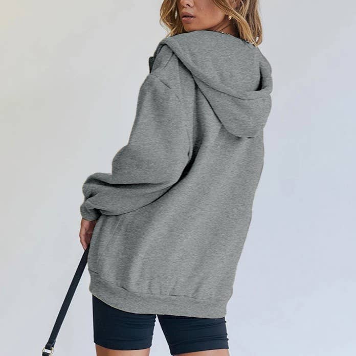 HIDDENBRAND - Wholesale Hoodie - Women's - Zip up oversized hoodie5