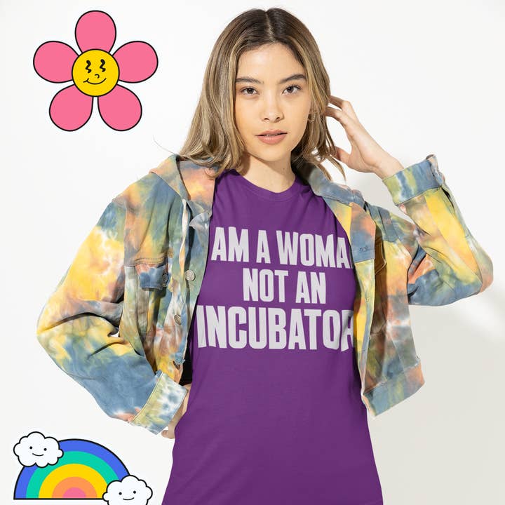 Camiseta feminina relaxada I Am A Woman Not An Incubator por atacado de LimenDime Market