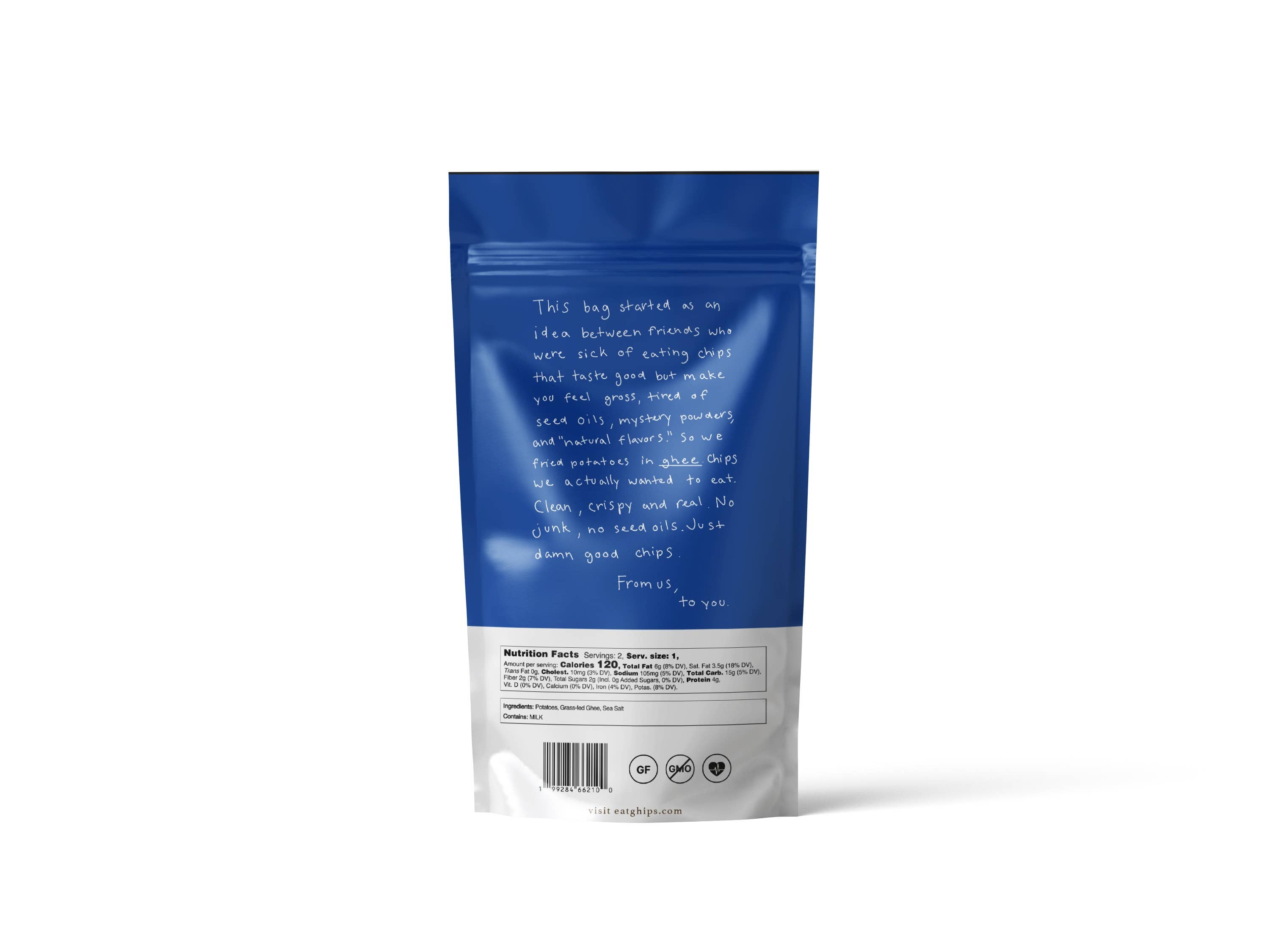 Ghips - Vente Chips - Chips de pommes de terre au ghee - Sel de mer - Pack de 122