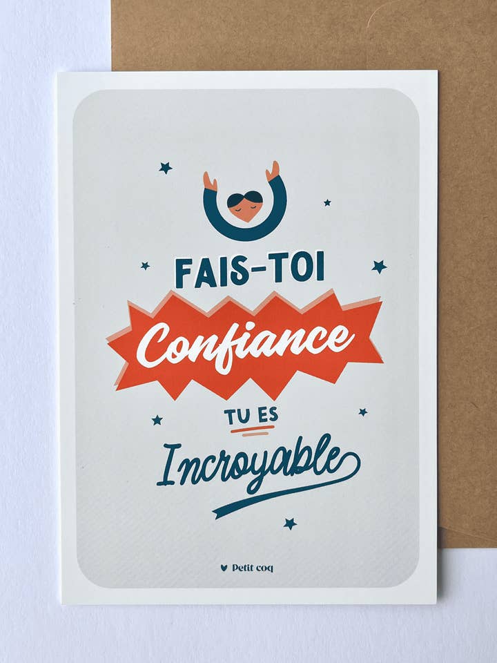 Trust yourself postcard for wholesale by Petit Coq