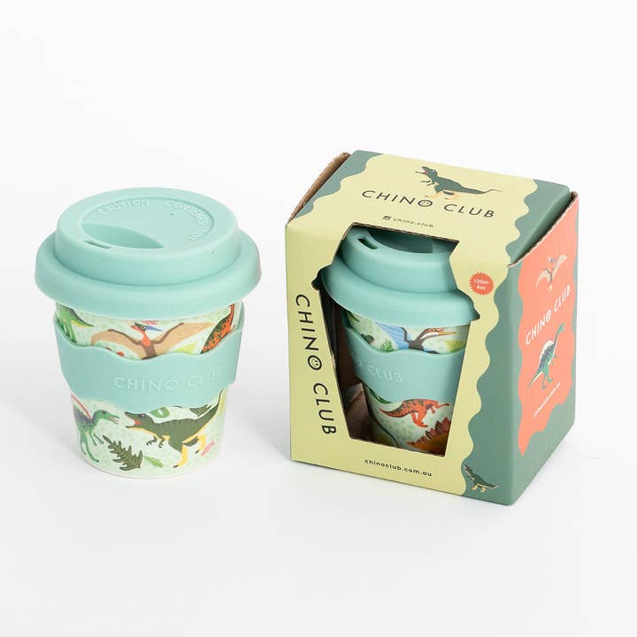Chino Club - Wholesale Drinking Glass/Cup - Kids & Baby - Green Dino Babychino Cup 4oz