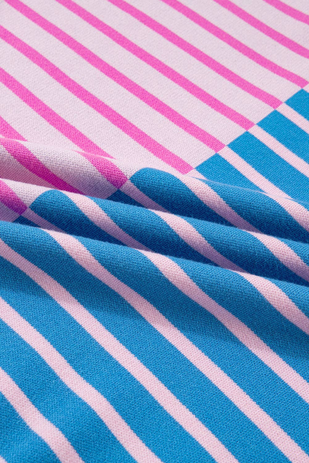 Hemelsblauwe streep Plus Size Gestreepte Colorblock Half Zip Trui voor groothandel op Faire9