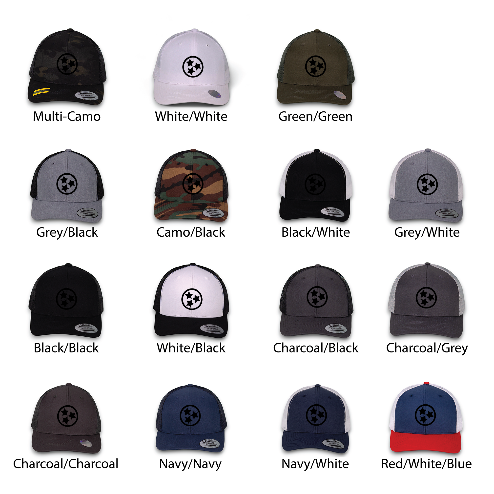 Cotton Mule - Wholesale Trucker Hat - Unisex - Black Silicone Tristar Trucker Hats15