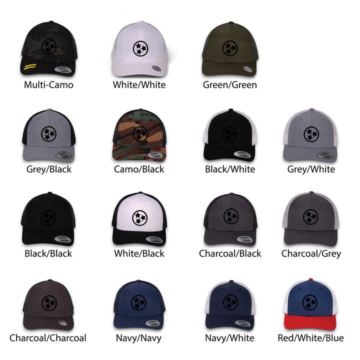 Cotton Mule - Wholesale Trucker Hat - Unisex - Black Silicone Tristar Trucker Hats15