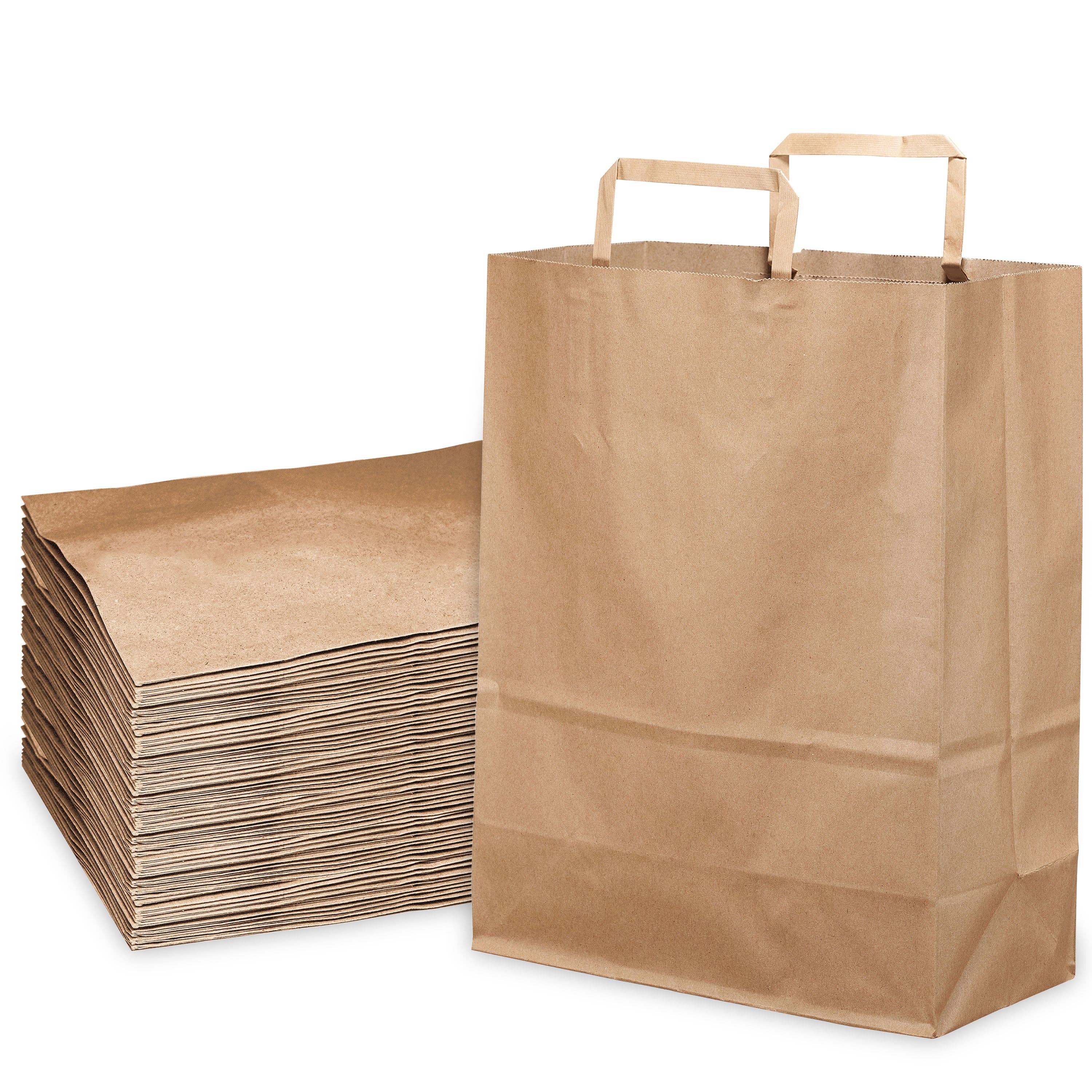 EcoQuality - Wholesale Gift Bag - 13"X7"X17" Large Kraft Paper Gift Bags w/Paper Handles Brown0