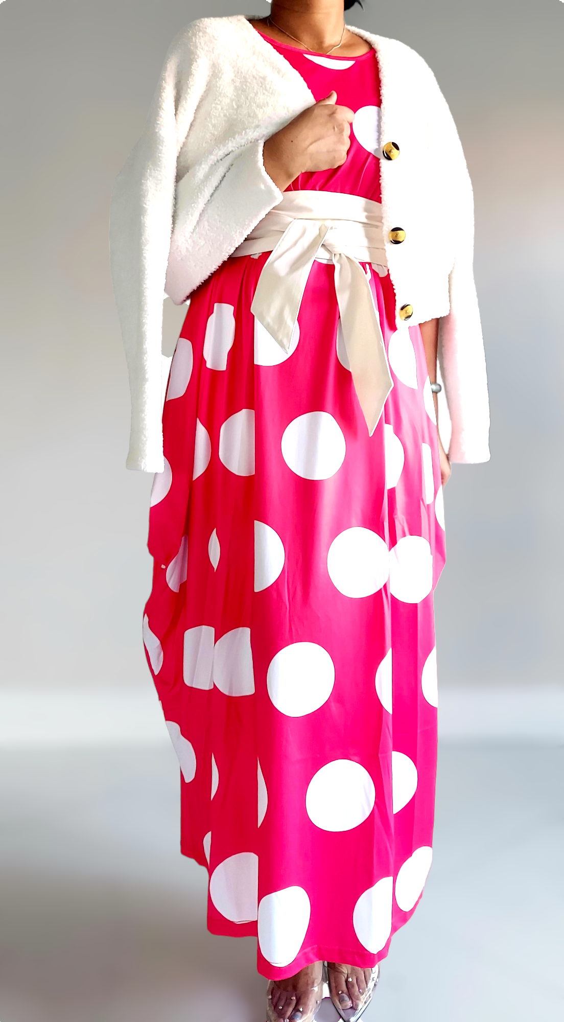 India Batik - Wholesale Dress - Women's - Bubble Dress Red & White Polkadot1