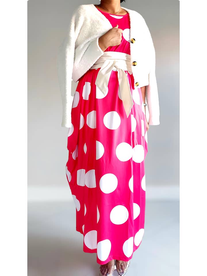 India Batik – wholesale Dress – Women's – Bubble Dress Red & White Polkadot1