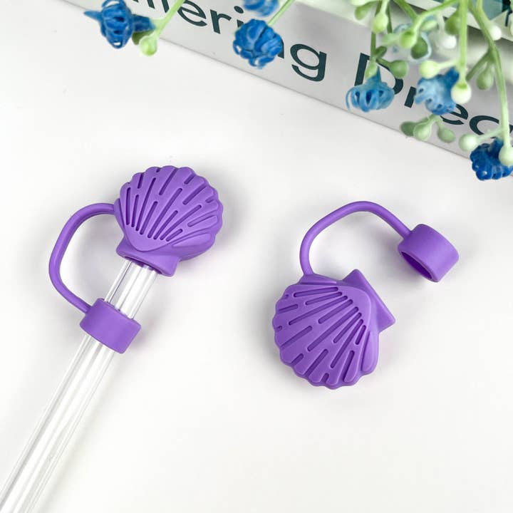 Shell Straw Toppers, Marine Animal Straw Cover for wholesale by SoapElenGlen