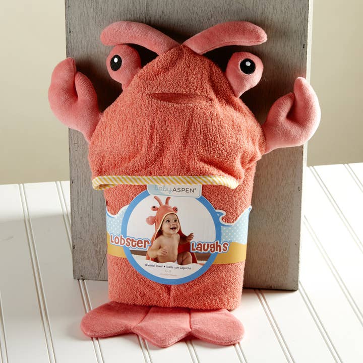 Baby Aspen - Wholesale Hooded Towel - Kids & Baby - Lobster Laughs Lobster Hooded Towel3